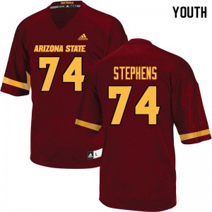 Youth Arizona State Sun Devils Corey Stephens #74 Maroon Stitch Jersey 642292-850