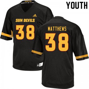 Youth Arizona State Sun Devils Damon Matthews #38 Black Official Jerseys 942302-100