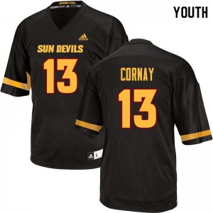Youth Arizona State Sun Devils Darien Cornay #13 Black Stitch Jerseys 990679-645