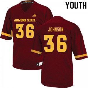 Youth Arizona State Sun Devils Demarcus Johnson #36 High School Maroon Jerseys 374755-164