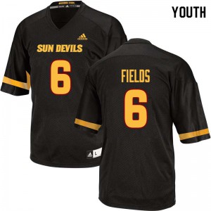 Youth Arizona State Sun Devils Evan Fields #6 University Black Jersey 625603-512