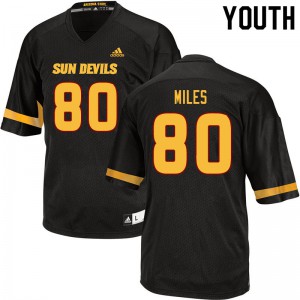 Youth Arizona State Sun Devils Grant Miles #80 Embroidery Black Jersey 439449-409