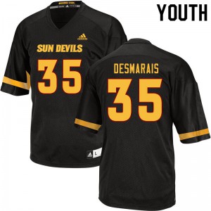 Youth Arizona State Sun Devils Jacob Desmarais #35 Embroidery Black Jersey 902249-762