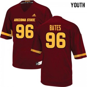 Youth Arizona State Sun Devils Jalen Bates #96 Maroon NCAA Jersey 344064-591