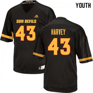 Youth Arizona State Sun Devils Jalen Harvey #43 University Black Jersey 158648-432