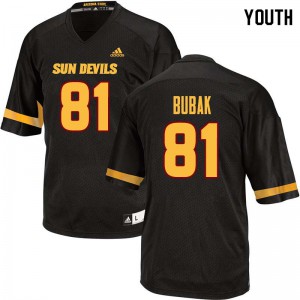 Youth Arizona State Sun Devils Jared Bubak #81 Embroidery Black Jerseys 173144-448