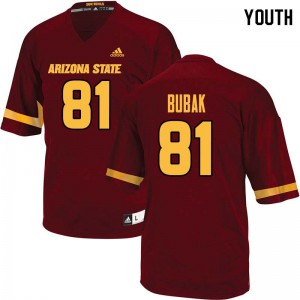 Youth Arizona State Sun Devils Jared Bubak #81 Stitched Maroon Jersey 837235-295