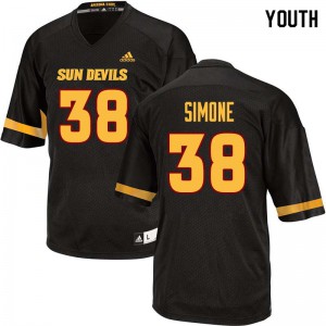 Youth Arizona State Sun Devils Jordan Simone #38 Official Black Jersey 127077-977