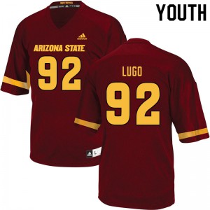 Youth Arizona State Sun Devils Jose Lugo #92 High School Maroon Jerseys 142505-219