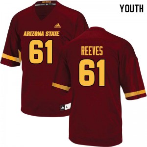 Youth Arizona State Sun Devils Joseph Reeves #61 University Maroon Jersey 120232-766