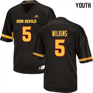 Youth Arizona State Sun Devils Manny Wilkins #5 University Black Jersey 626104-656