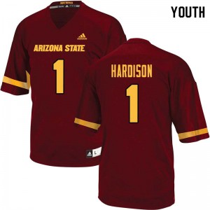 Youth Arizona State Sun Devils Marcus Hardison #1 Maroon Embroidery Jersey 352689-951