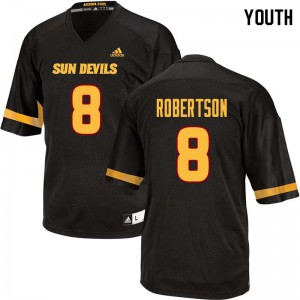 Youth Arizona State Sun Devils Merlin Robertson #8 Black Football Jerseys 520052-241