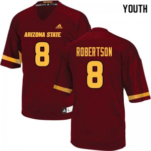 Youth Arizona State Sun Devils Merlin Robertson #8 Football Maroon Jerseys 468624-557