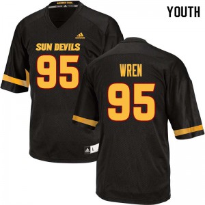 Youth Arizona State Sun Devils Renell Wren #95 Black Embroidery Jerseys 227114-887