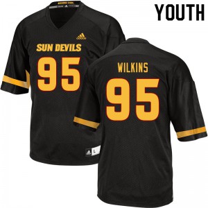 Youth Arizona State Sun Devils Roe Wilkins #95 Black Stitch Jerseys 112777-372