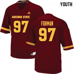 Youth Arizona State Sun Devils Shannon Forman #97 Player Maroon Jerseys 625451-587